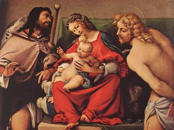 洛倫佐 洛圖 Madonna with the Child and Sts Rock and Sebastian